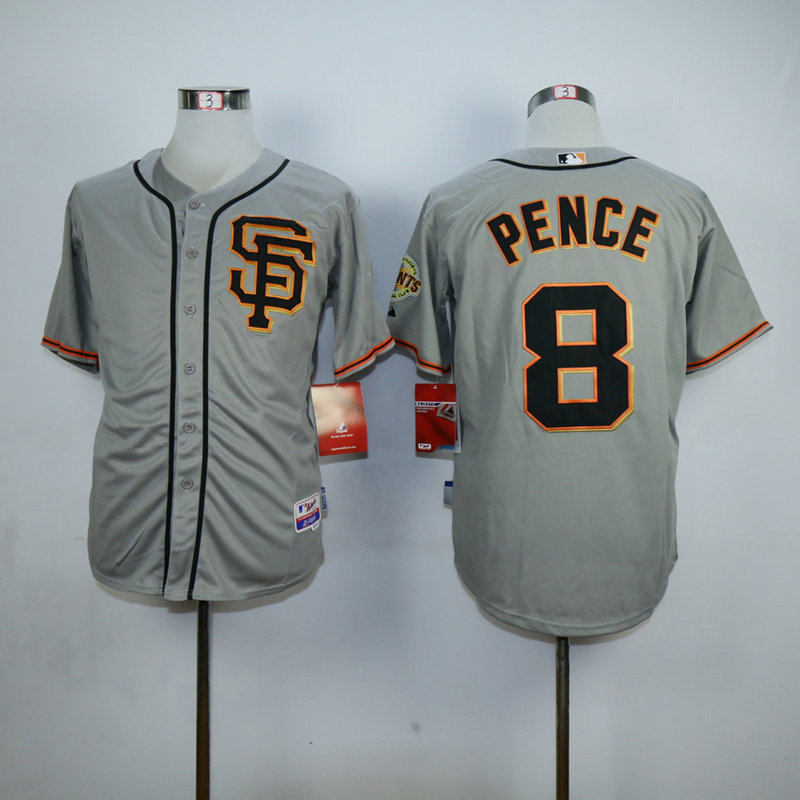 Men San Francisco Giants #8 Pence Grey SF MLB Jerseys